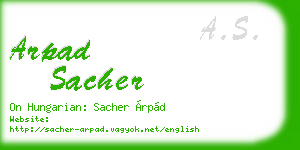 arpad sacher business card